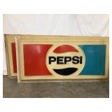 (2) Pepsi Adv. Plastic Embossed Signs, 72"L,