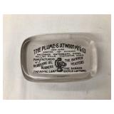 The Plume & Atwood Mfg. Co. Adv. Glass