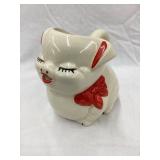 Shawnee Pottery Pig w/ Bow Creamer, 4"T