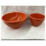 (2) Fiesta Orange Serving Bowl, 11"Diameter, 5 1/2