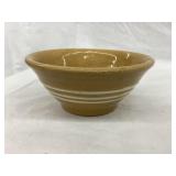 Small Yellow Ware Bowl w/ White Bands, 2"T, 4