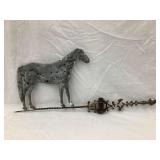 Tin Horse Weathervane on Ornate Iron Arrow w/