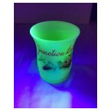 Junction City, WI Custard/Uranium Glass Cup,