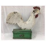 Rooster Cast Iron Painted Windmill Weight,