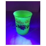 Dallas, WI Custard/Uranium Glass Souvenir Cup,