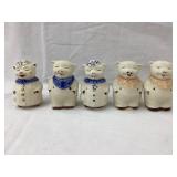 (5) Shawnee Salt & Pepper Shakers, Smileys &