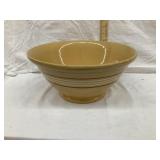 13" Brown & White Striped Yellow Ware/Stoneware