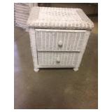 wicker night table, two drawer,