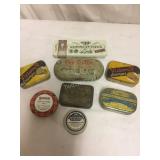LOT, small tins, Mazda, Victory V, and others