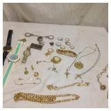 LOT, costume jewelry and watches.