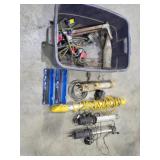 Shop lights,tree steps,and tools
