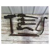 Pipe Wrenches, Mallet, Crowbars