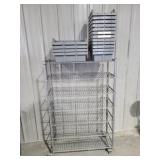 Metal shelf with 15 storage trays