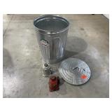 Trash Can & 2 Bottle Jacks