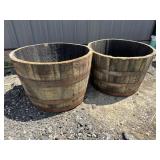 Whiskey Barrel Flower Planters