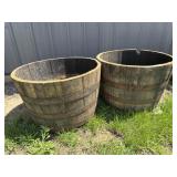 Whiskey Barrel Flower Planters