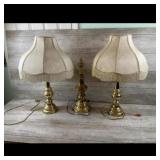 Brass Table Lamp Set