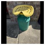 Farmhouse Metal Tractor Seat Stool Milk Can Base