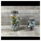Glass Jars with Marbles