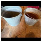 Tapered Galvanized Metal Utility Bucket Set