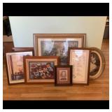 Gold Brown Assorted Framed Art Collection