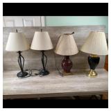 Four Table Lamp Set