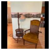 Floor Lamp with Side Table and Armchair