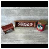Coca-Cola Bench  Collectibles Lot