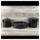 Black Speckled Enamelware Cookware Set