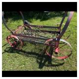Metal Garden Wagon with Owl Decoy