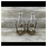 Home Decor Pair of Oil Lamps