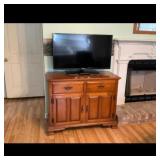 Wooden Media Console and TV