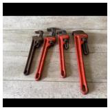 RIDGID Heavy Duty Pipe Wrenches Set 14 18 Used