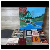 Vintage Hockey Card Collection  Signed Painting