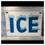 Vintage Hand-Painted ICE Lettering Home Decor