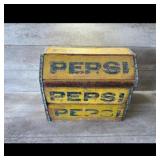 Pepsi 1972 Yellow Collectible Wooden Crate