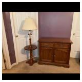 Floor Lamp with Integrated Table and Accent Cabine