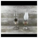 Pair of Glass Oil Lamps