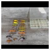 Fishing Lure Collection with Tackle Box