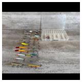 Assorted Fishing Lure Collection with Tackle Box