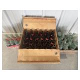 24 Budweiser Bottles,Glass Coke Bottles, Wood