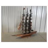 Large Wood Model Ship
