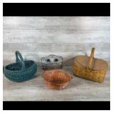 Wicker and Metal Baskets Assortment
