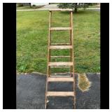 White Metal Type I Industrial Wooden Step Ladder