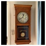 Brown Wooden Cased Regulator Wall Clock