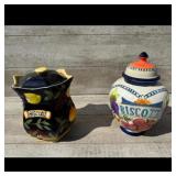 Set of 2 Ceramic Biscotti Jars