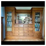 Brown Antique Oak Display Hutch