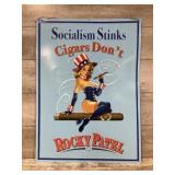 Tin sign for Rocky Patel