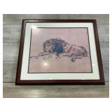 Framed Print of Rembrandtï¿½s "Lion Resting"