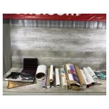 Lot of Posters, Maps, and Wood Coin Display